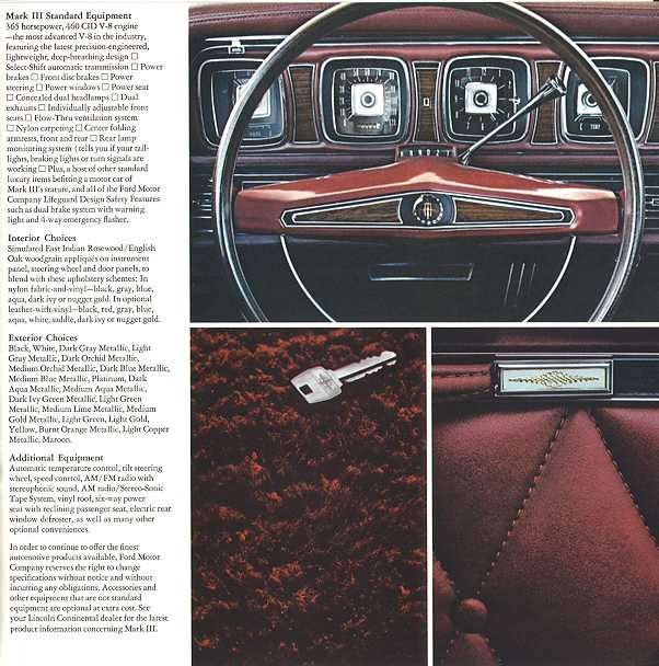 1969 Lincoln Continental Mark III Brochure Page 5